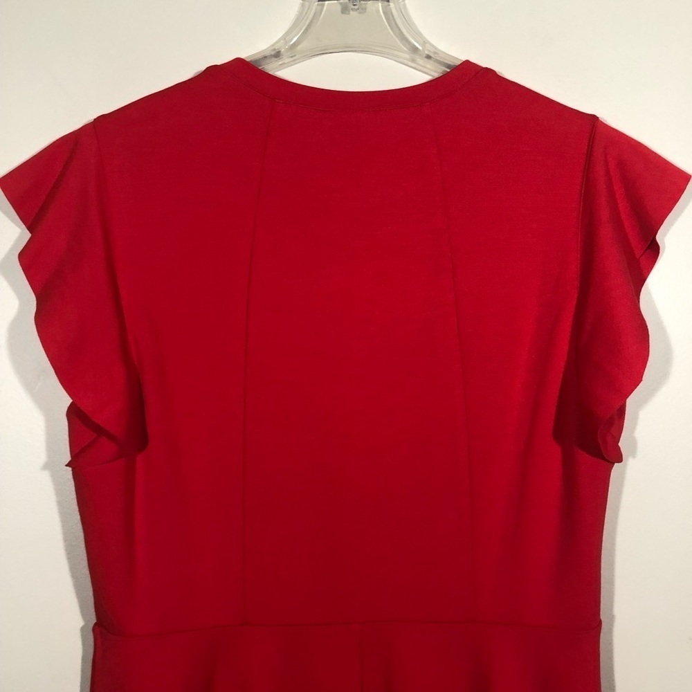 City Chic Flared Red Dress with Cap Sleeves Size S/16 - Picture 8 of 11